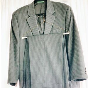 Mens Ralph Lauren suit large gray with pin stripes
